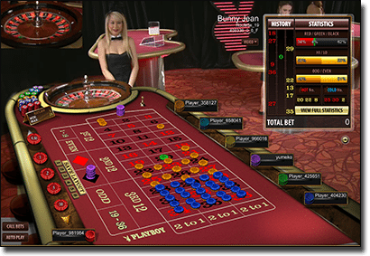 Play Live Dealer Playboy Bunny roulette for real money