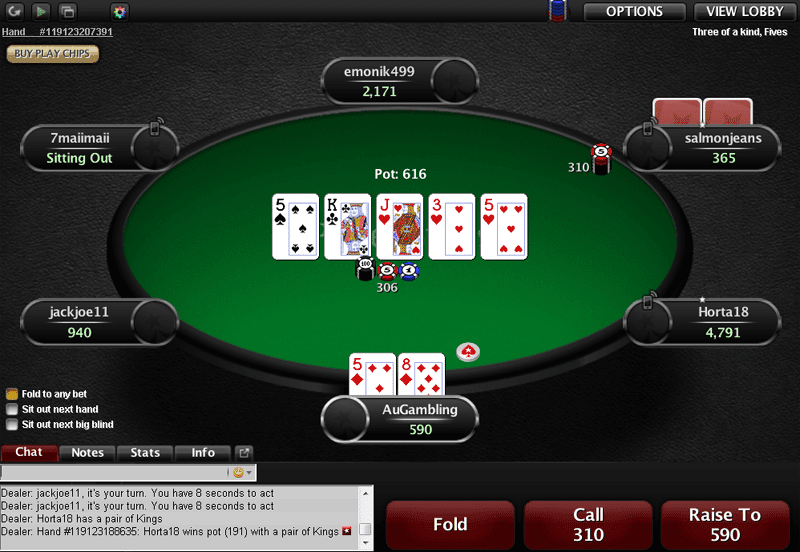 pokerstars fake money casino