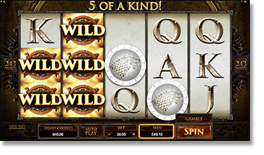 Play Game of Thrones online slot
