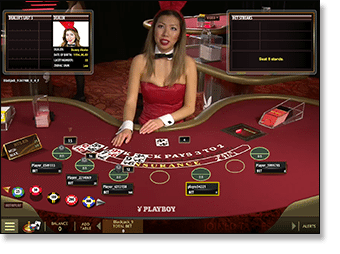 Microgaming Playboy Bunny live dealer blackjack