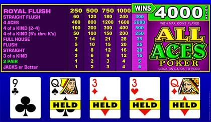 All Aces online video poker